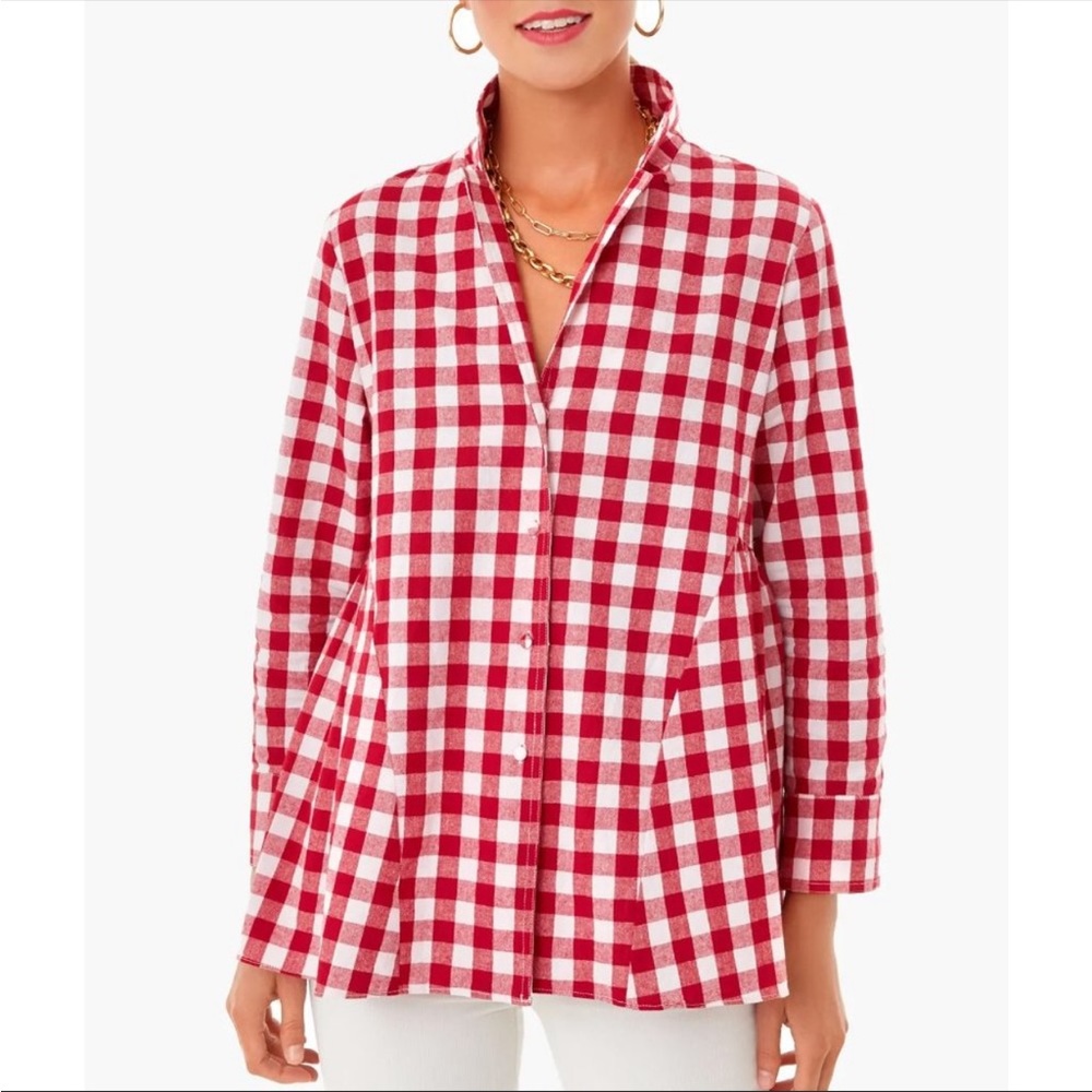 Pomander Place Tuckernuck Apple Red Gingham Scarlett Button Down Swing Pleated